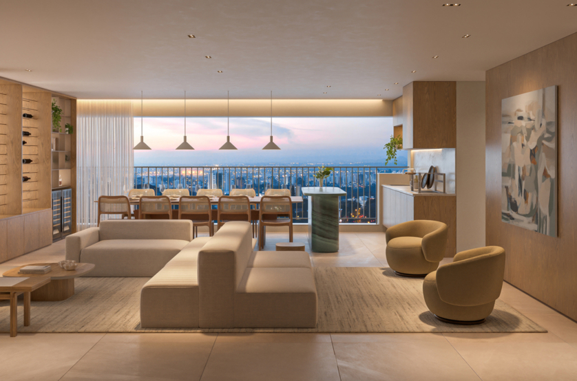 Living 4 Dorms. (2 suítes) - apto 171m² (Perspectiva artística) 