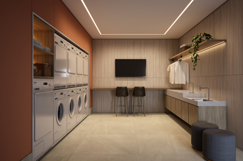 Lavanderia compartilhada (perspectiva artística) 