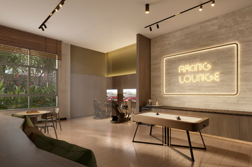 Racing lounge (Perspectiva artística)