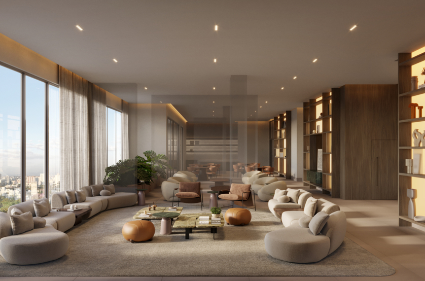 Salão de festas c/ terraço (Perspectiva artística) 