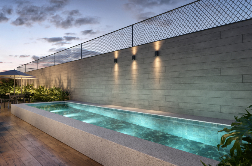 Piscina c/ solarium (perspectiva artística) 