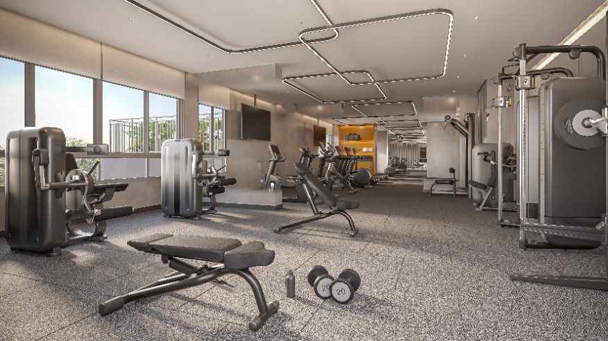 Fitness de 127m² (Perspectiva artística)