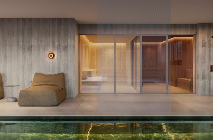Saunas seca e úmida (Perspectiva artística