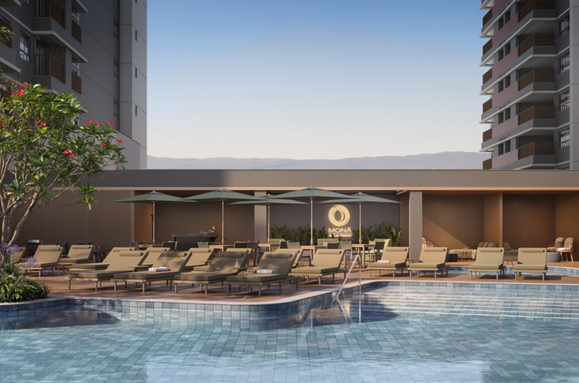 Piscina adulto c/ infra para climatização (Perspectiva artística)
