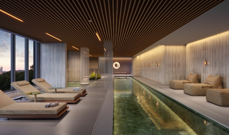 Piscina coberta e aquecida (Perspectiva artística) 