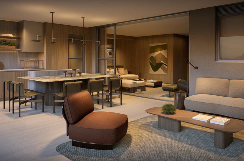 Suíte casal de 243m² do apto de 3 suítes (Perspectiva artística)