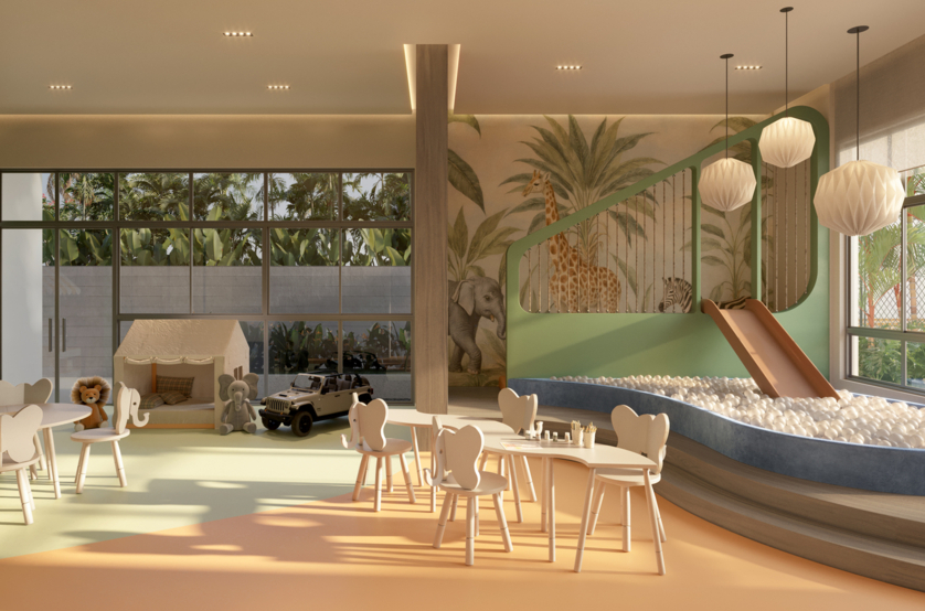 Brinquedoteca c/ 89m² (Perspectiva artística) 