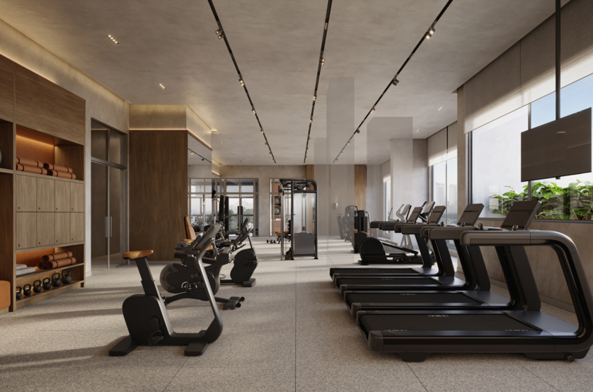 Fitness c/ 200m² | By projeto Academia  (Perspectiva artística)