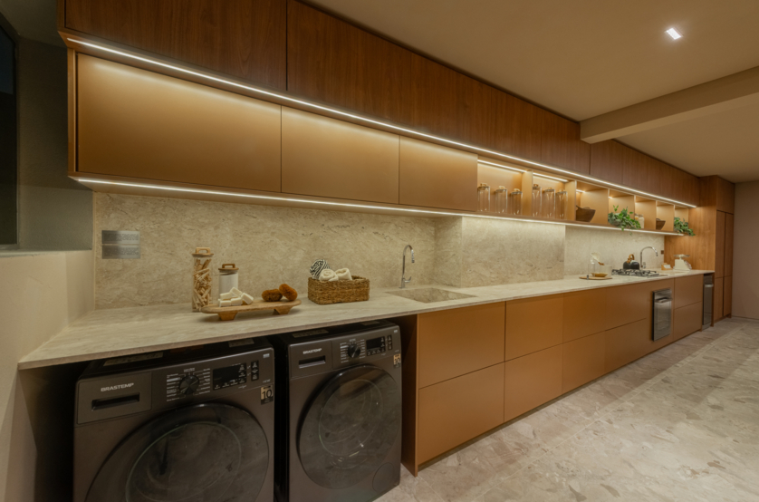 Área de serviço - apto de 243m² (Foto do decorado)