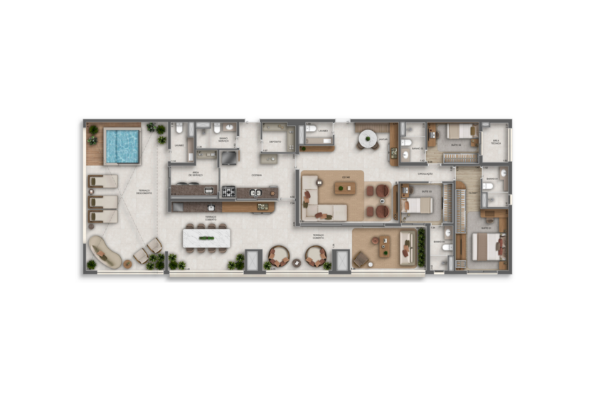 189m² | Penthouse (perspectiva artística) 