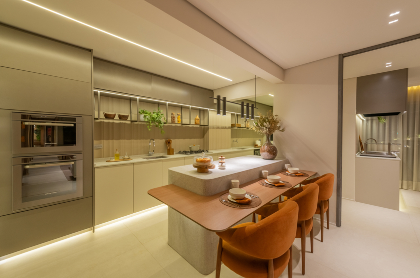 Cozinha - apto de 137m² (Foto do decorado)