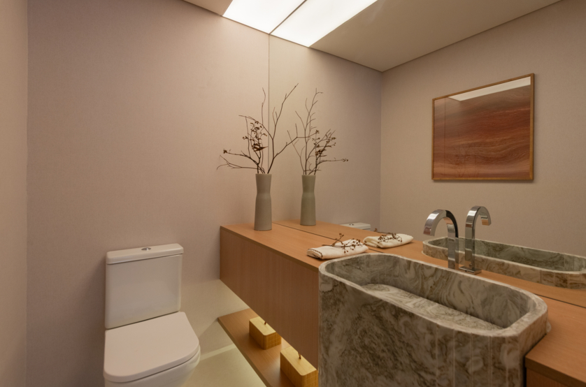 Lavabo - apto de 137m² (Foto do decorado)