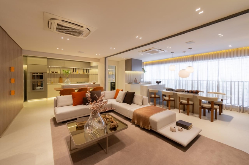 Living - apto de 137m² (Foto do decorado) 
