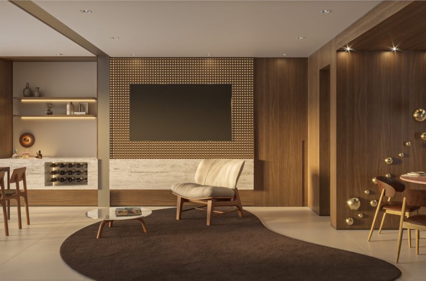 Living - 97m² (Perspectiva artística) 