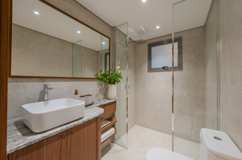 Banheiro da suíte principal - 97m² (Foto do decorado)