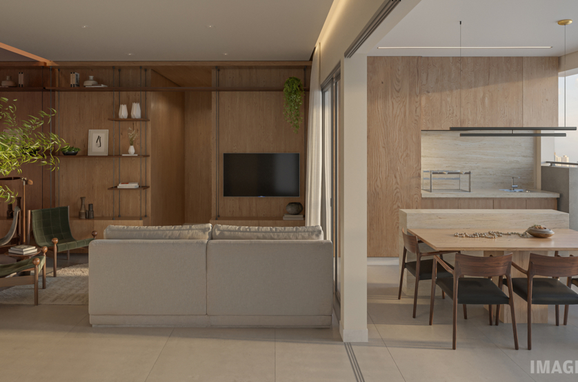 Living 2 Dorms. - apto 78m²  (Prespectiva preliminar)