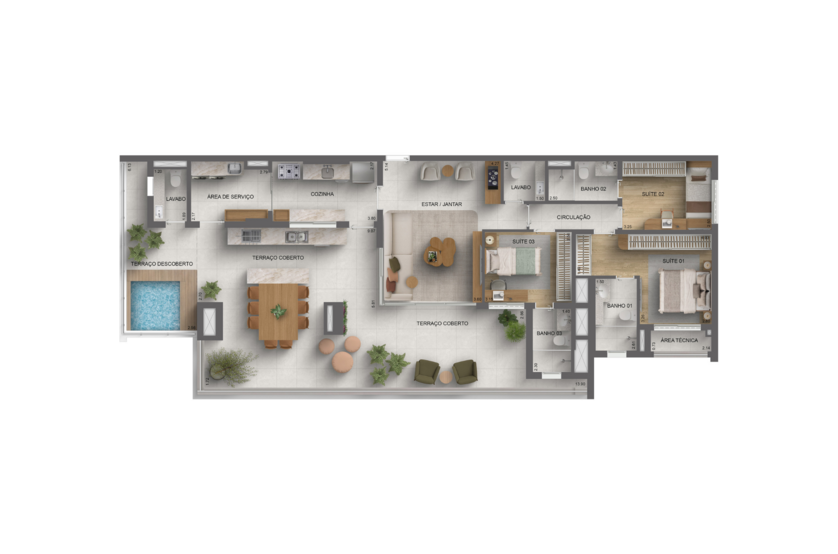 Penthouse - 172m² | 3 Dorms. (1 suíte) (Perspectiva artísitca)