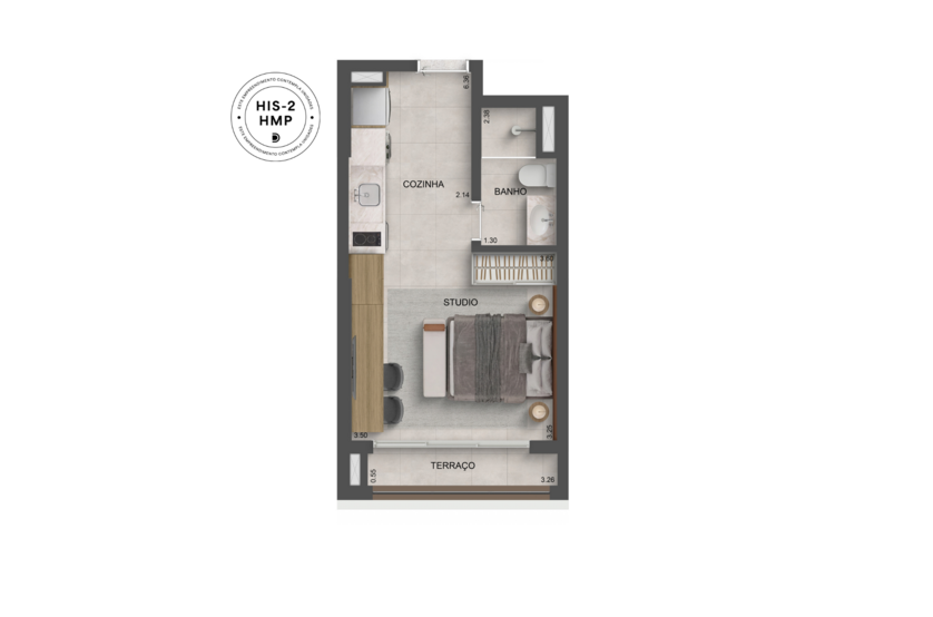 Studio 27m² (Prespectiva artística)